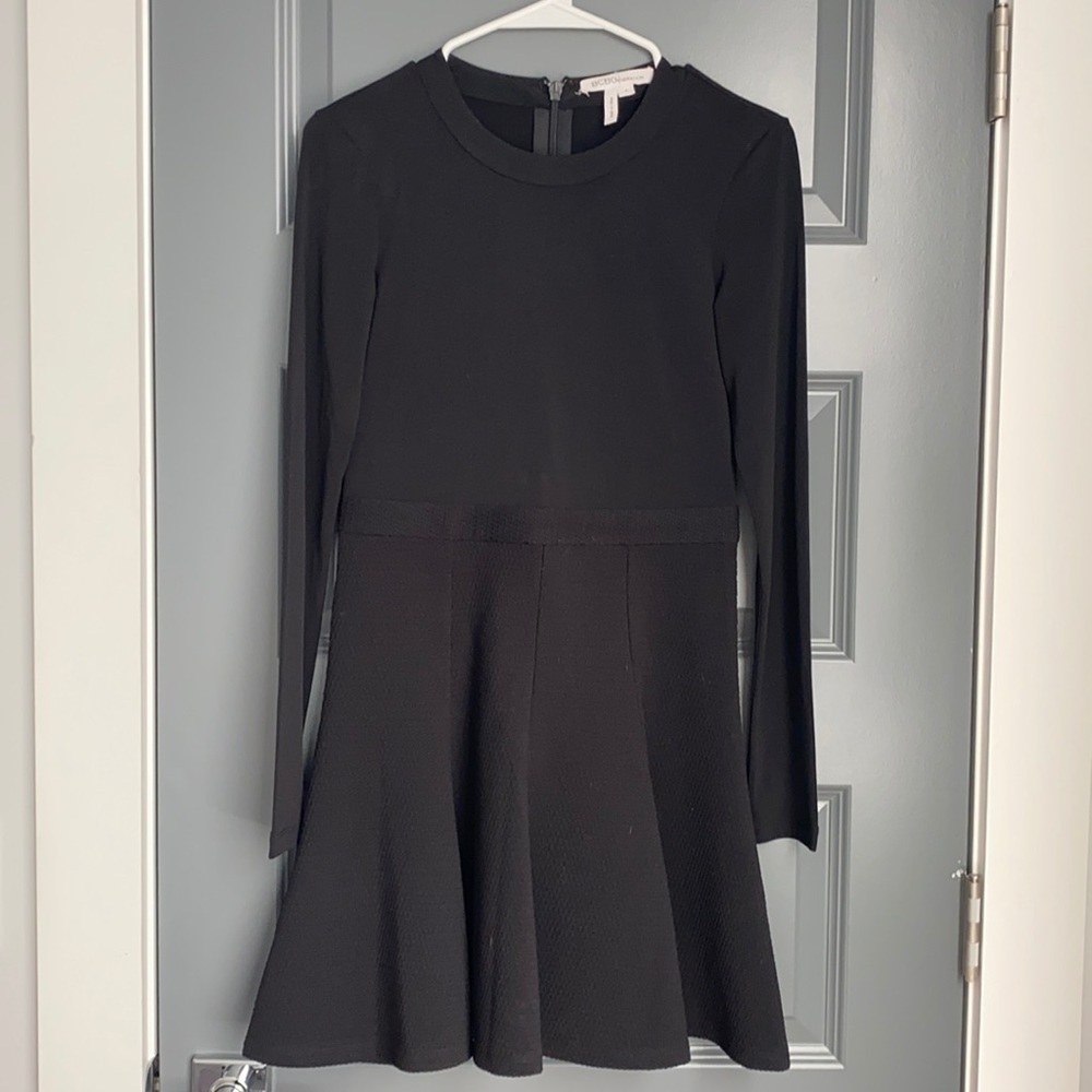 Black Long Sleeve Mini Dress